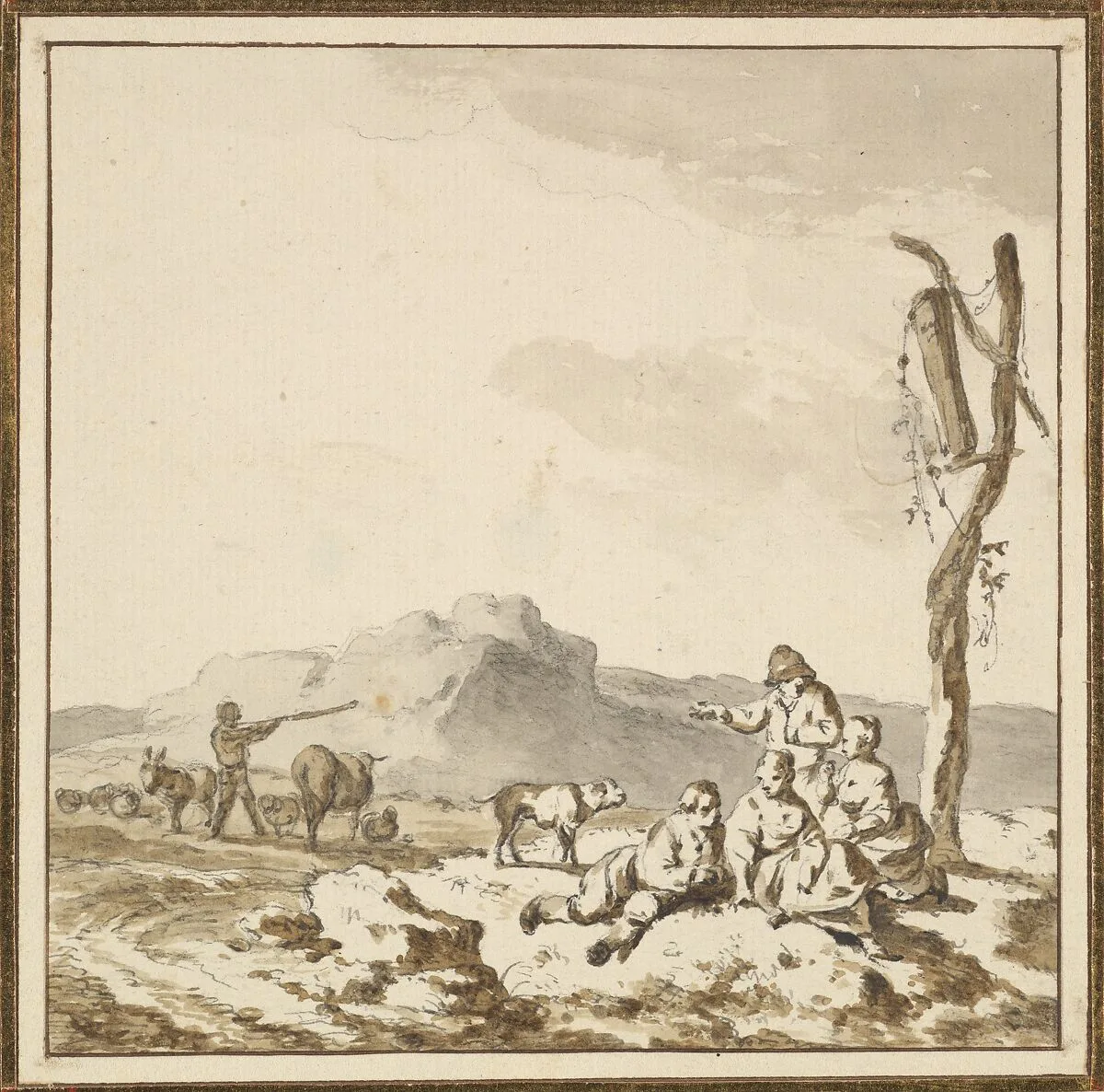 Shepherds at rest — Ferdinand Kobell