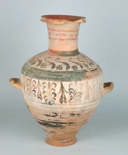 Terracotta Hadra hydria (water jar)