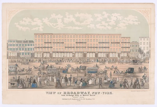 View of Broadway, New-York, from Exchange Alley to Morris Street, West Side