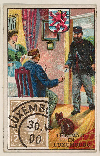 The Mail in Luxemburg, bakery card from the Stamps and Mail Carriers of All Nations series (D73), issued by the Rochester Baking Company — Rochester Baking Company