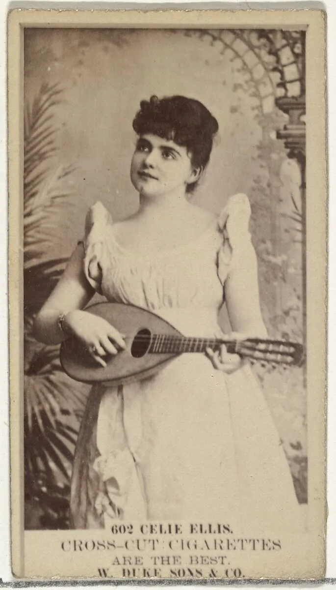 Card Number 602, Celia Ellis, from the Actors and Actresses series (N145-3) issued by Duke Sons & Co. to promote Cross Cut Cigarettes — W. Duke, Sons & Co.