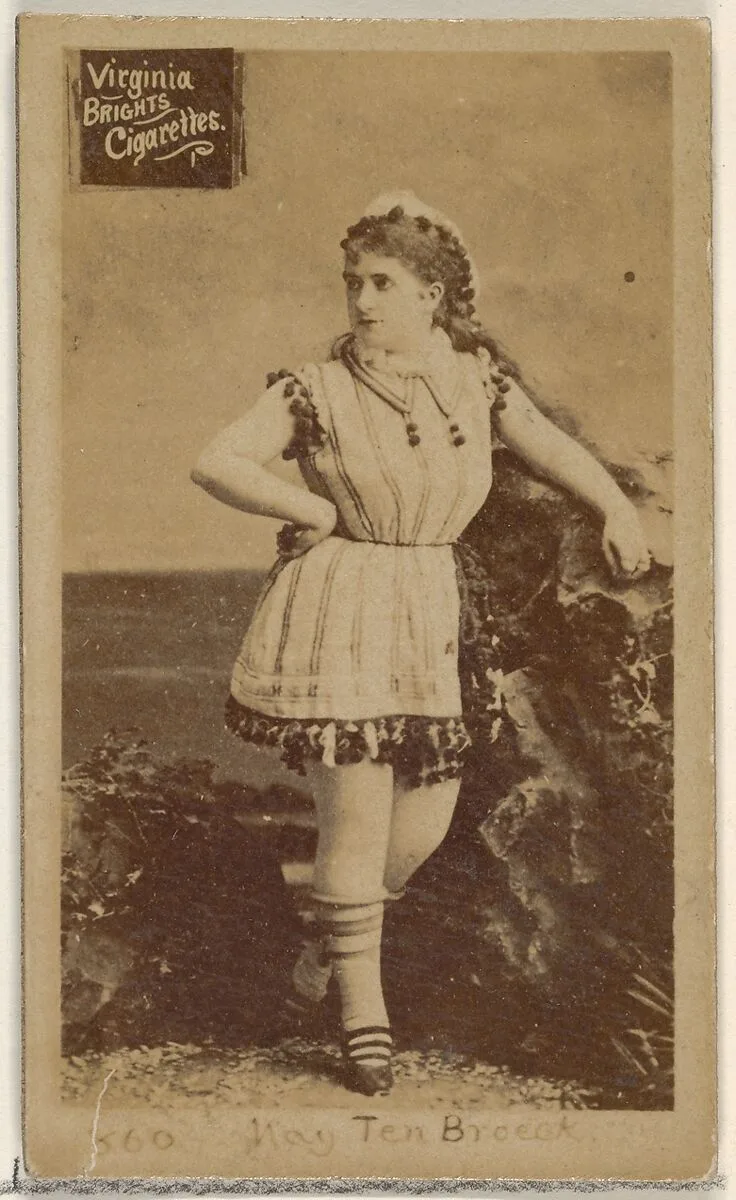 Card 860, May Ten Broeck, from the Actors and Actresses series (N45, Type 2) for Virginia Brights Cigarettes — Allen & Ginter