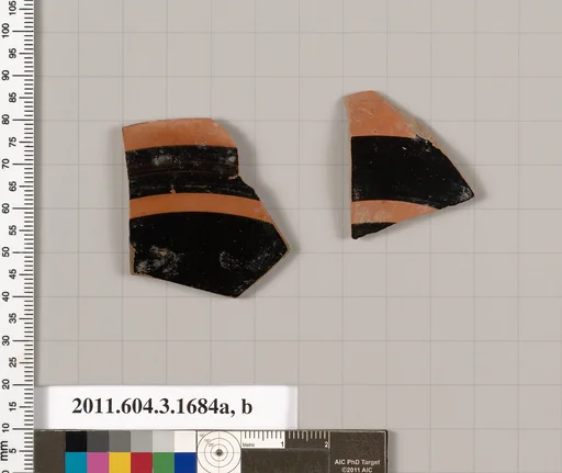Terracotta fragments of kylikes: Band or lip cups (drinking cups)