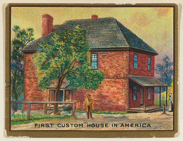 First Custom House in America, from the "Historic Homes" series (T69), issued with Helmar Cigarettes by S. Anargyros Tobacco Company — S. Anargyros Tobacco Company