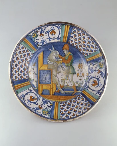 Dish (piatto): Man Washing the Mouth of an Ass