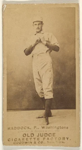 George Silas Haddock, Pitcher, Washington Nationals, from the Old Judge series (N172) for Old Judge Cigarettes
