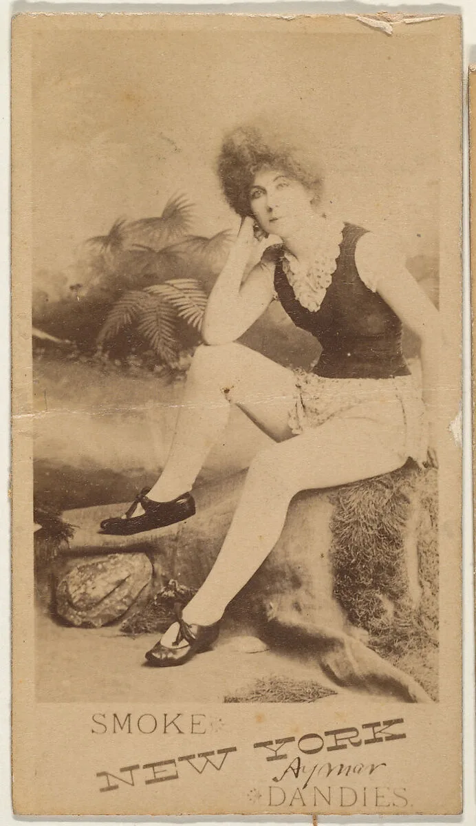 Seated actress with head resting on hand, from the series Actresses (N674), promoting New York Dandies — Unknown