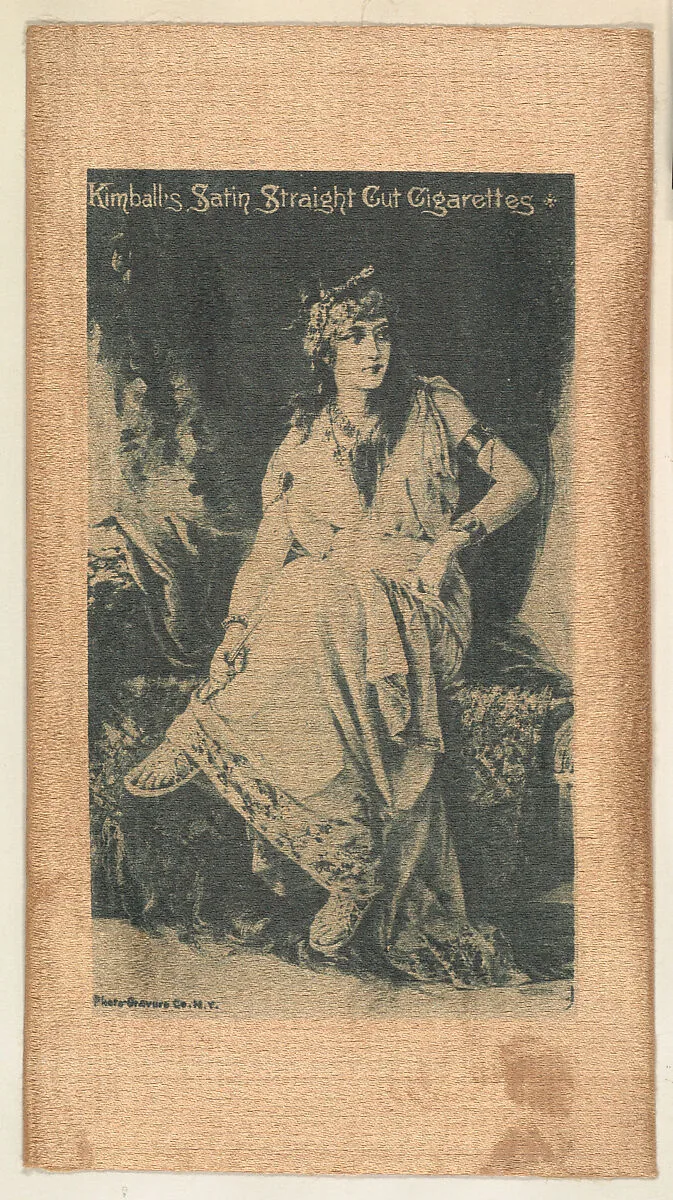 Seated woman (on brown silk), from the Girl Art Subjects series (N193) issued by Wm. S. Kimball & Co. — The Photo-Gravure Company|William S. Kimball & Company