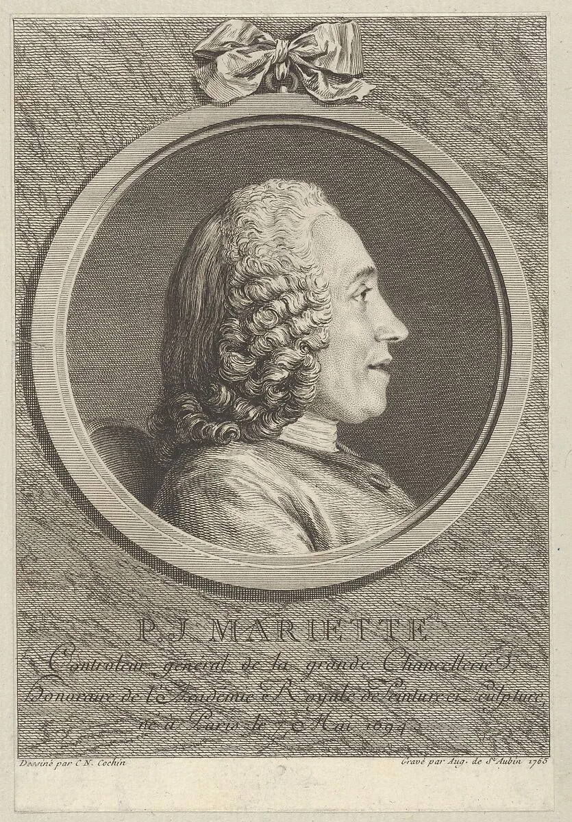 Portrait of Pierre-Jean Mariette — Augustin de Saint-Aubin|Charles Nicolas Cochin II|Pierre Jean Mariette