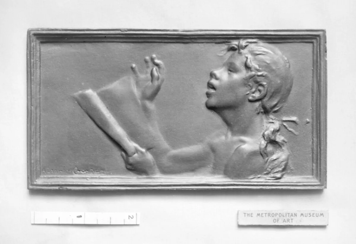 Nude bust of girl singing with animation (Le Chant) (one of a pair of designs for box-covers) — Alexandre-Louis-Marie Charpentier