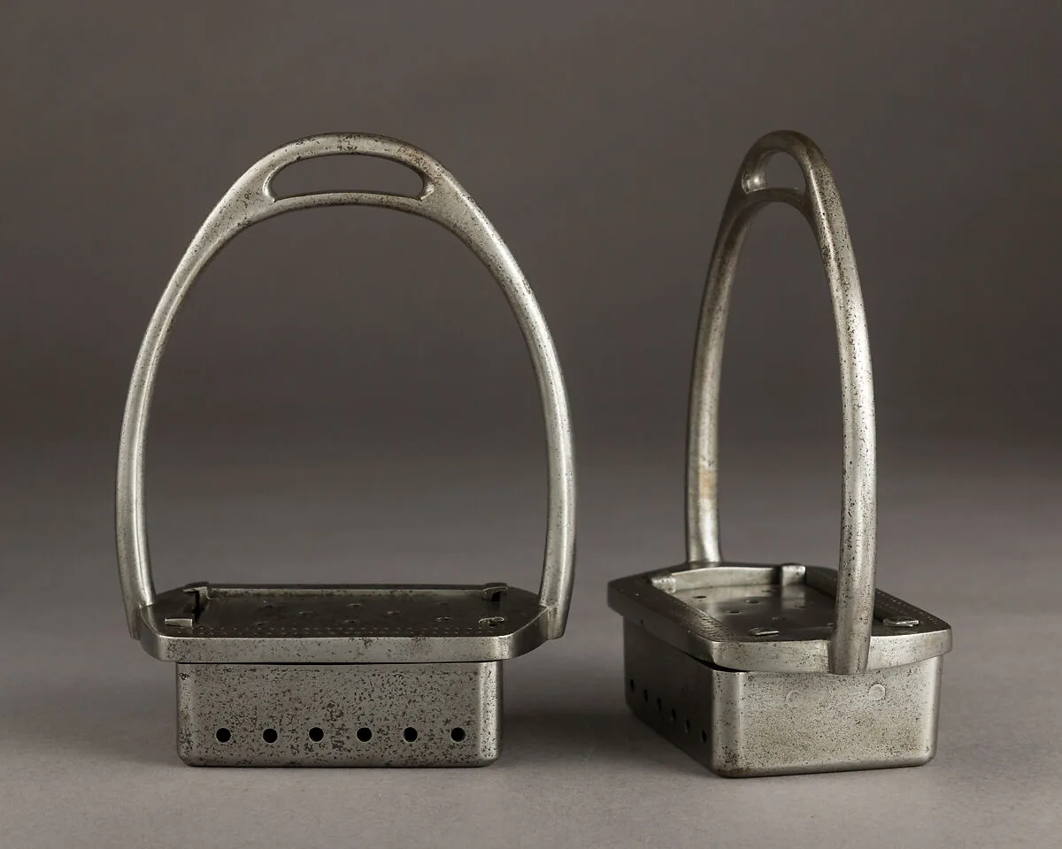 Pair of Stirrups with Warming Box — Unknown