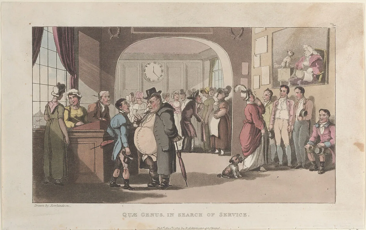 Quae Genus in Search of Service — J. Diggens|Rudolph Ackermann, London|William Combe|Thomas Rowlandson