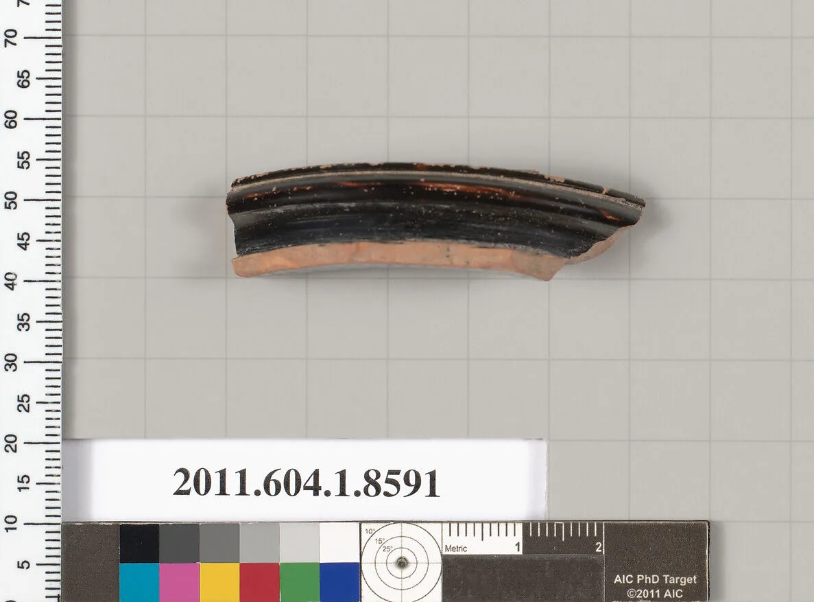 Terracotta fragment of a stemless kylix (drinking cup) — Unknown