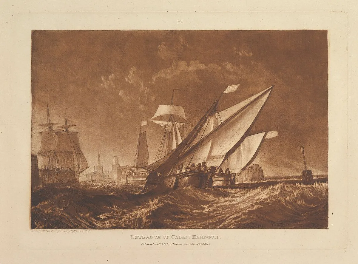 Entrance of Calais Harbour (Liber Studiorum, part XI, plate 55) — Joseph Mallord William Turner