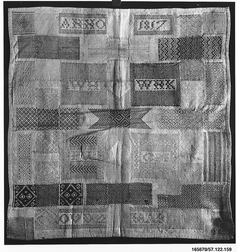 Embroidered darning sampler