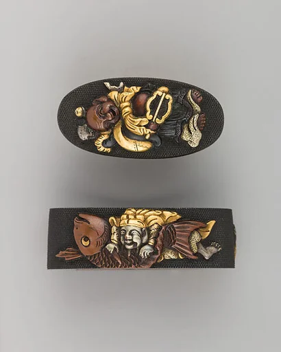 Sword-Hilt Collar and Pommel (Fuchigashira)