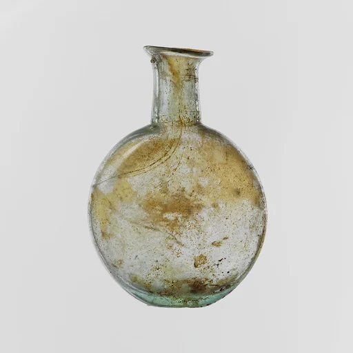 Glass lentoid bottle