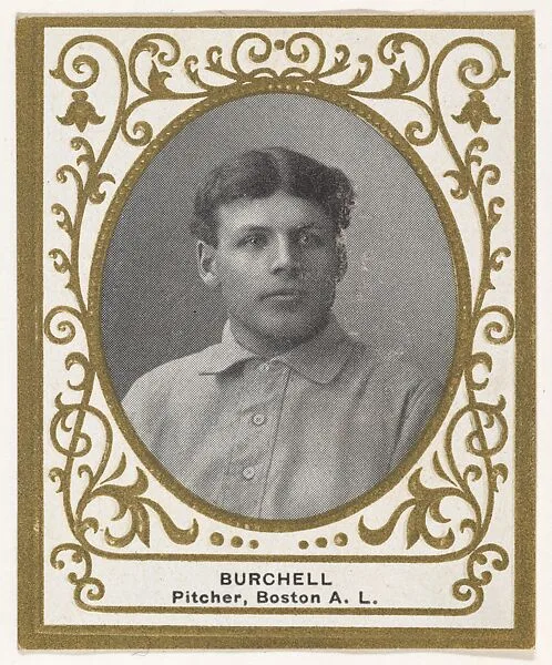 Burchell, Pitcher, Boston, American League, from the Baseball Players (Ramlys) series (T204) issued by the Mentor Company to promote Ramly and T.T.T. Turkish Cigarettes — Carl Homer Studios, Boston|Mentor Company, Boston