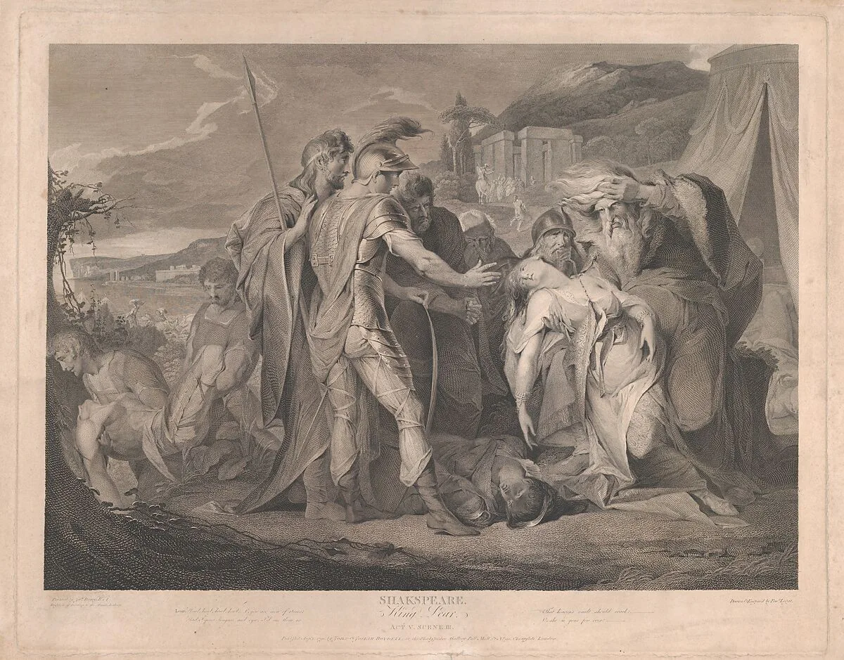 King Lear Weeping Over the Body of Cordelia (Shakespeare, King Lear, Act 5, Scene 3) — Francis Legat|James Barry|John & Josiah Boydell|William Shakespeare