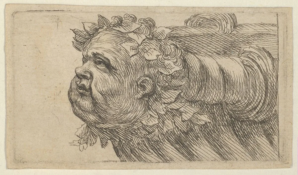 Head of a Child on the Bow of a Ship, from Divers Masques — François Chauveau|Jacques Van Merlen