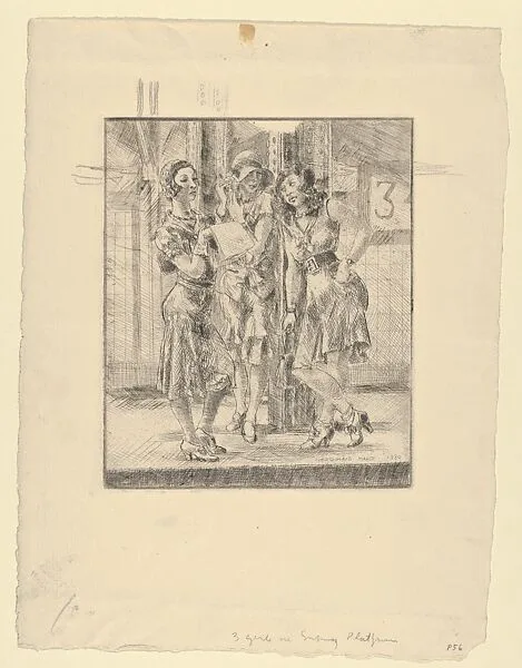 Three Girls on a Subway Platform — Reginald Marsh