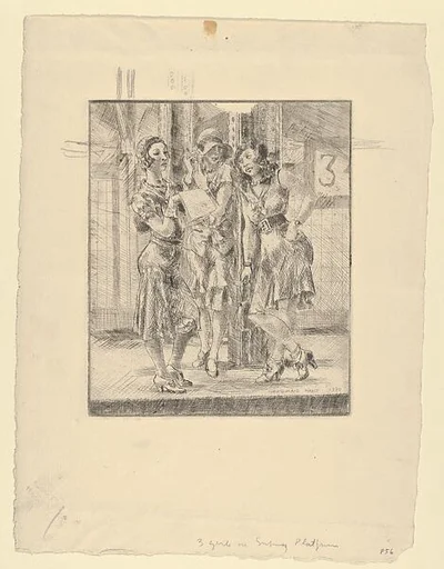 Three Girls on a Subway Platform