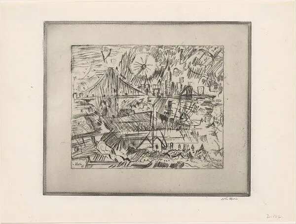 Brooklyn Bridge from Brooklyn (The Sun) — John Marin|Alfred Stieglitz
