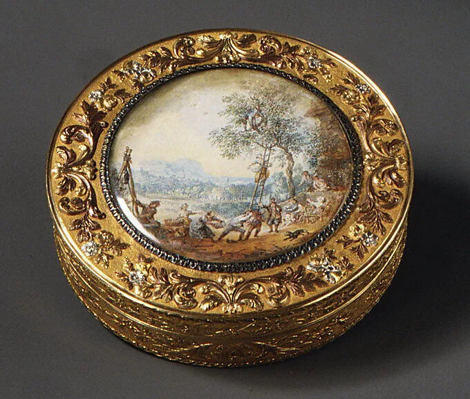Snuffbox with scene of harvesting fruit — Johann Wilhelm Keibel|Van Blarenberghes|Henri Joseph van Blarenberghe