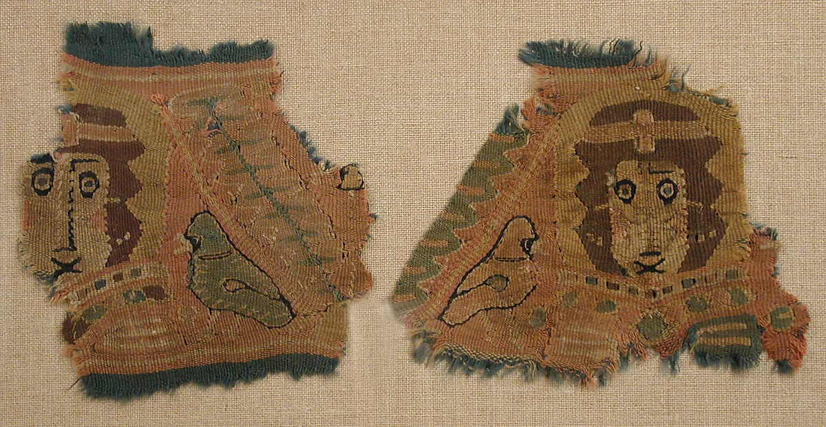 Two Fragments with Human Faces and Birds — Unknown