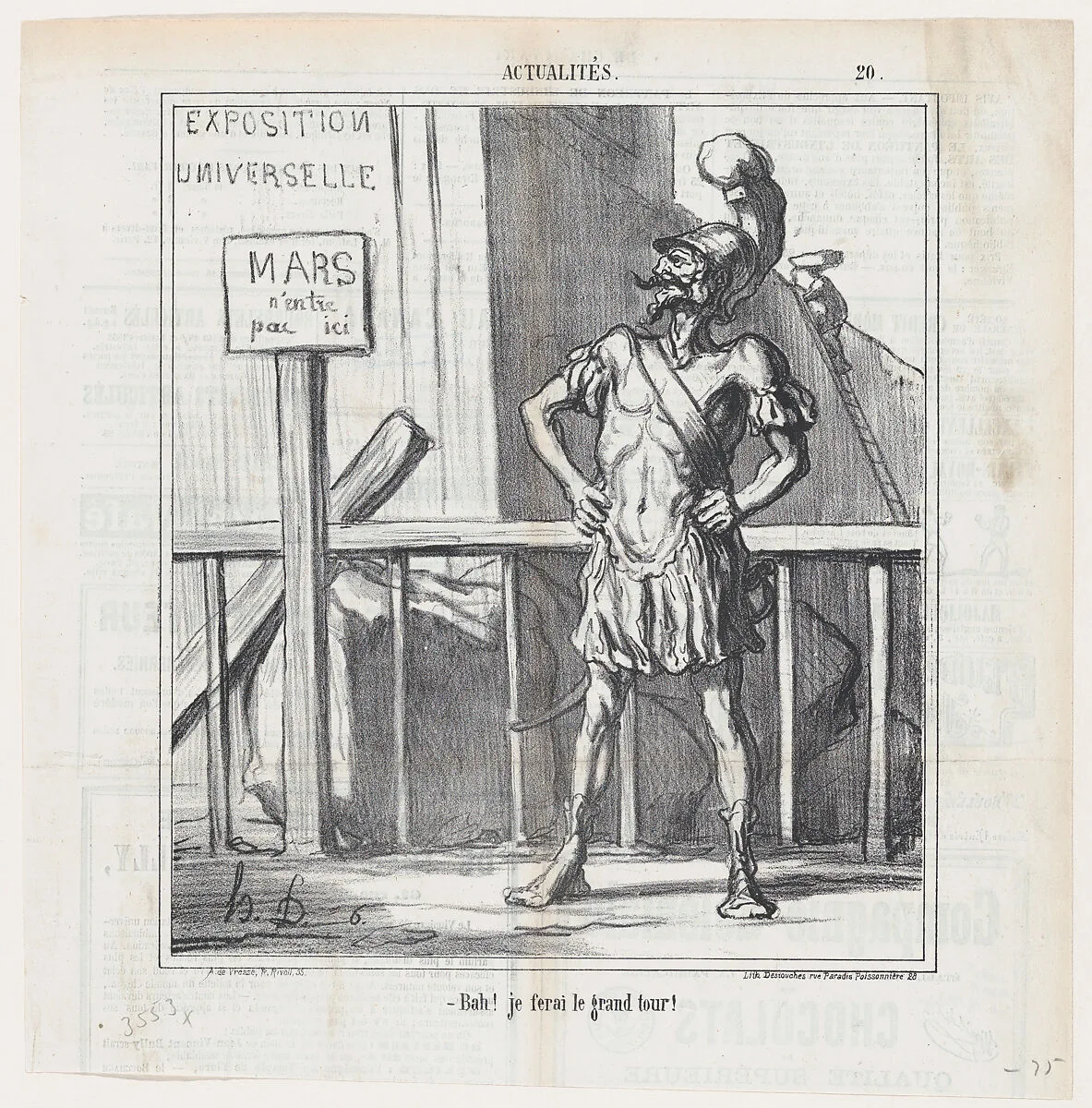 Bah! I will make a grand tour!, from 'News of the day,' published in Le Charivari, February 14, 1867 — Arnaud de Vresse|Honoré Daumier|Destouches