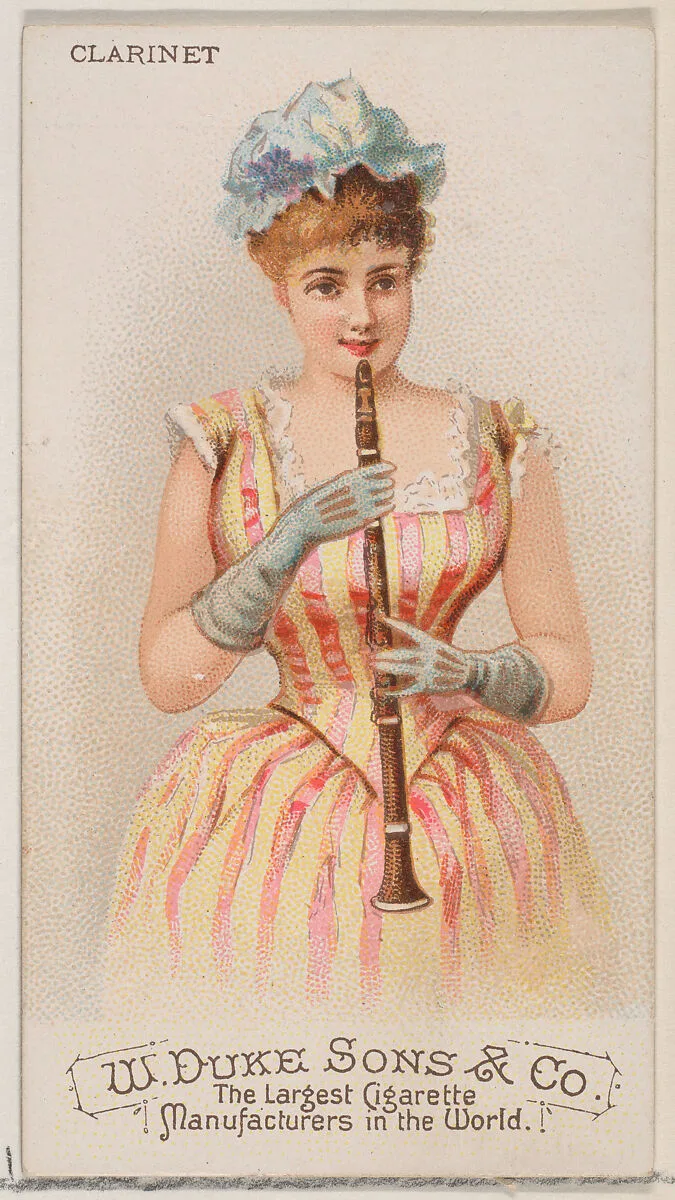 Clarinet, from the Musical Instruments series (N82) for Duke brand cigarettes — W. Duke, Sons & Co.|Schumacher & Ettlinger