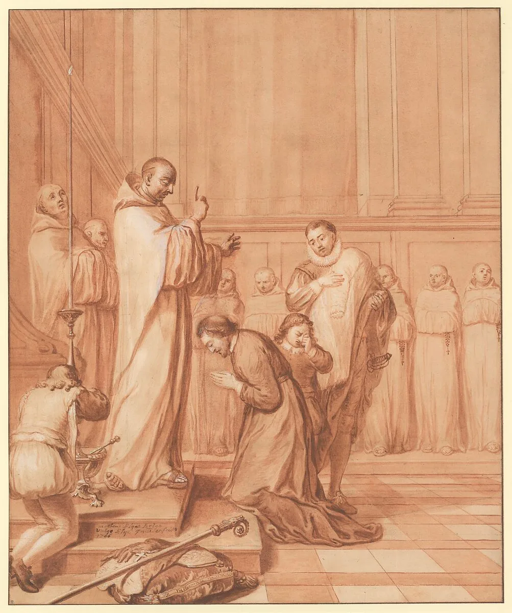 Jean de La Barrière blessing a cardinal — Matthieu Elias|Reverend Jean de la Barrière