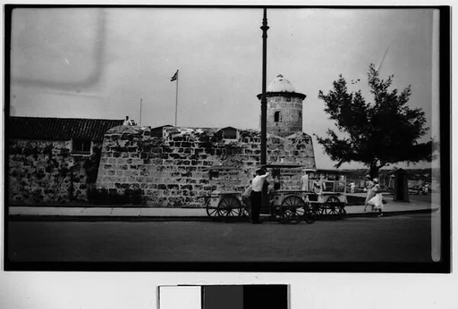 [Street Scene in Front of El Castillo de San Salvador de la Punta Fortress, Havana, Cuba]