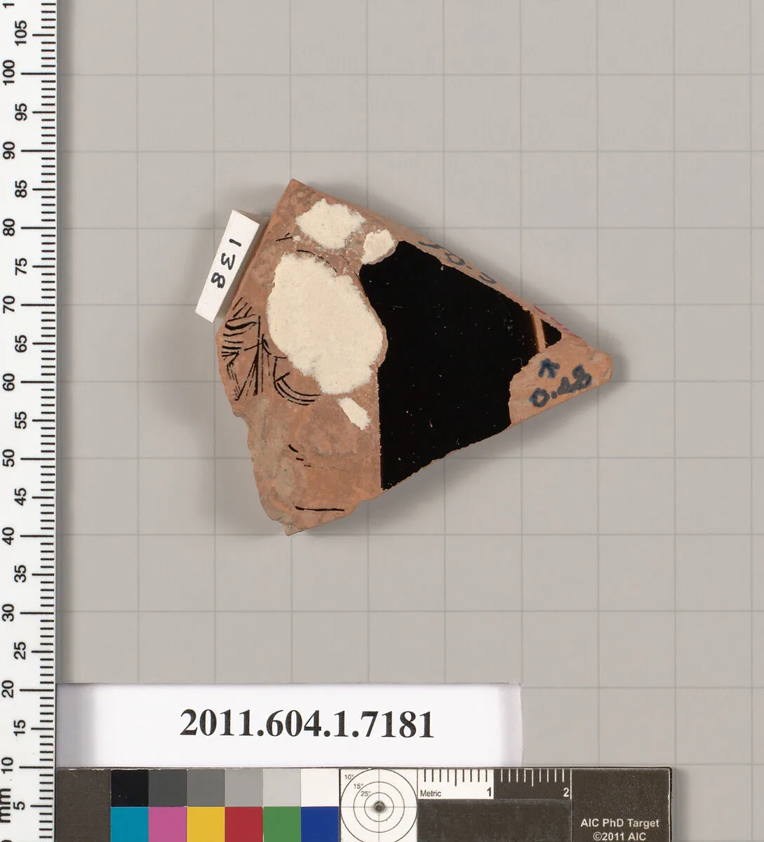 Terracotta fragment of a kylix (drinking cup) — Makron