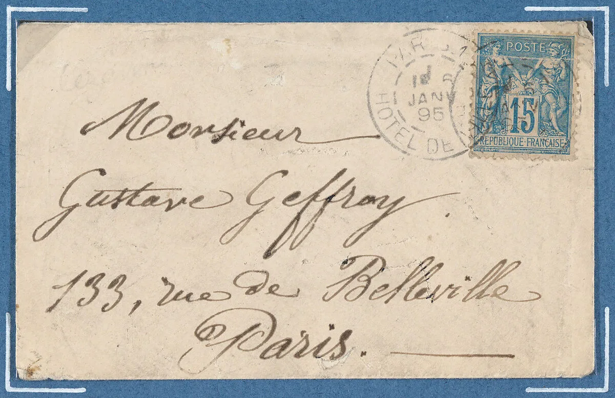 Paul Cézanne, calling card envelope — Anonymous