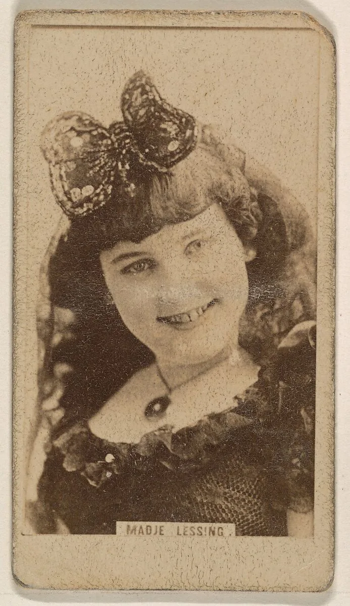 Madje Lessing, from the Actresses series (N245) issued by Kinney Brothers to promote Sweet Caporal Cigarettes — Kinney Brothers Tobacco Company