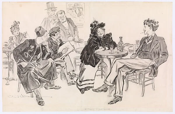 In Paris–A Café Artist — Eugénie (Nini) Pasque|Charles Dana Gibson|Frederick William MacMonnies