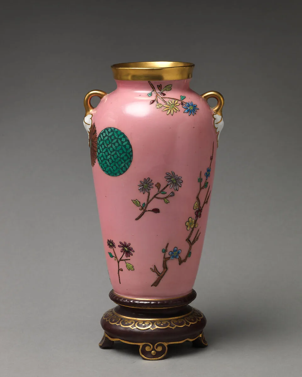 Vase with flowering branch motif (one of a pair) — Minton(s)