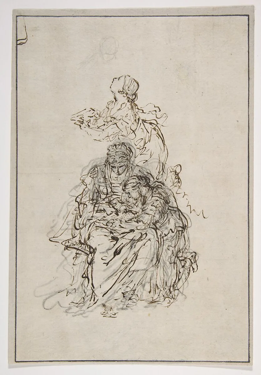Studies for an Education of the Virgin: Saint Anne Teaching the Virgin to Read — Sebastiano Ricci