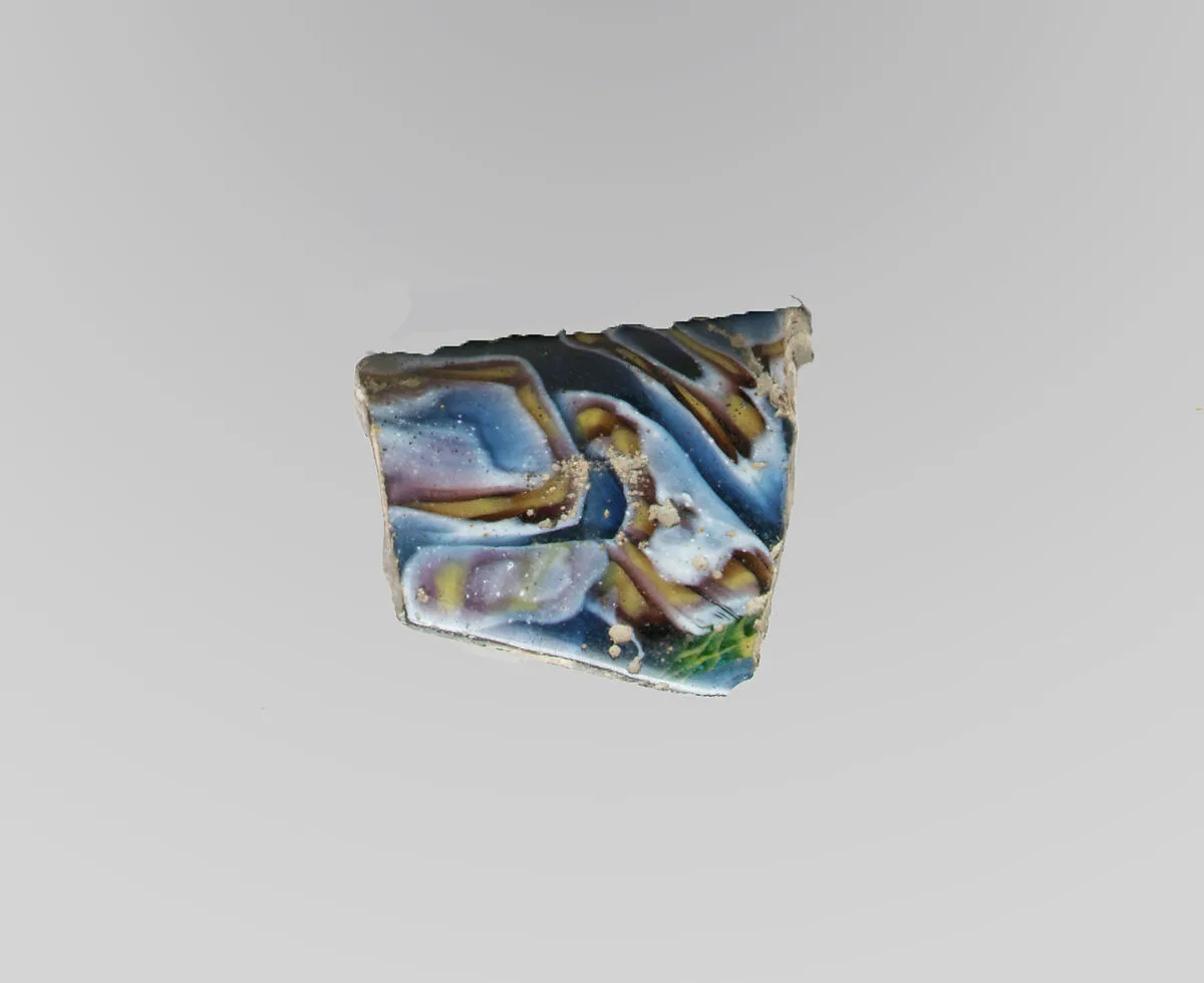 Glass mosaic carinated bowl fragment — Unknown