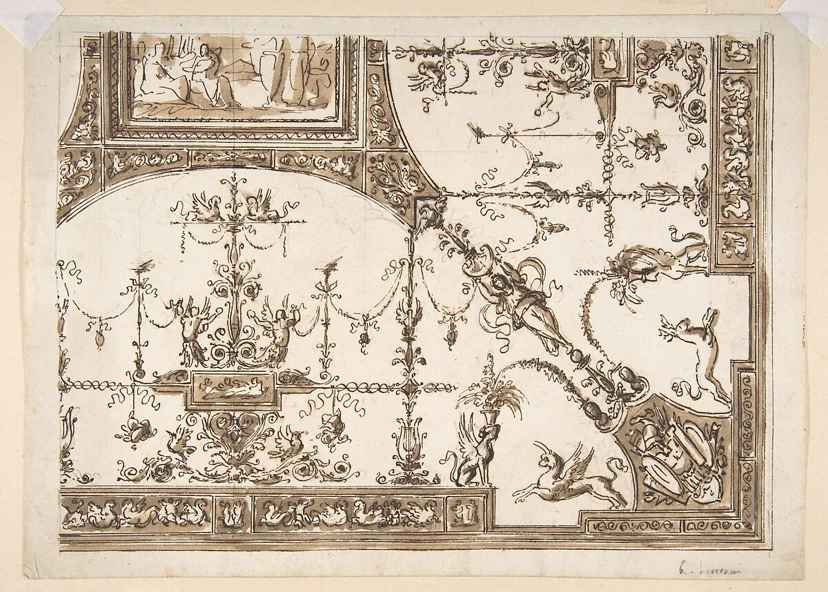 Ceiling Design with Grotesques — Antonio Liverani