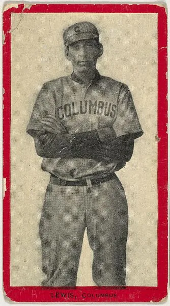 Lewis, Columbus, Atlantic League, from the Baseball Players (Red Borders) series (T210) issued by Old Mill Cigarettes — Old Mill Cigarettes, Virginia