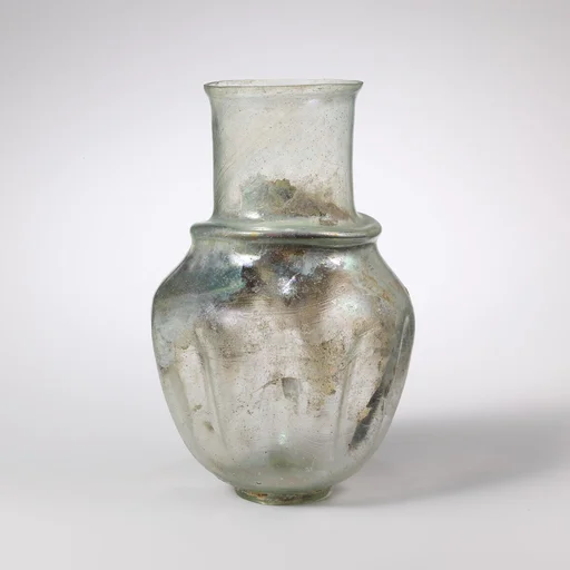 Glass indented jar