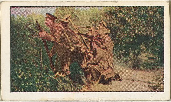 Card No. 167, British Outpost on the Lookout for the Enemy, from the World War I Scenes series (T121) issued by Sweet Caporal Cigarettes — Underwood & Underwood|American Tobacco Company