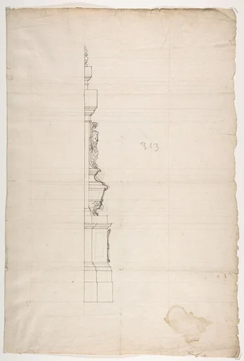 Profile of a Design for a Tomb with a Male Bust