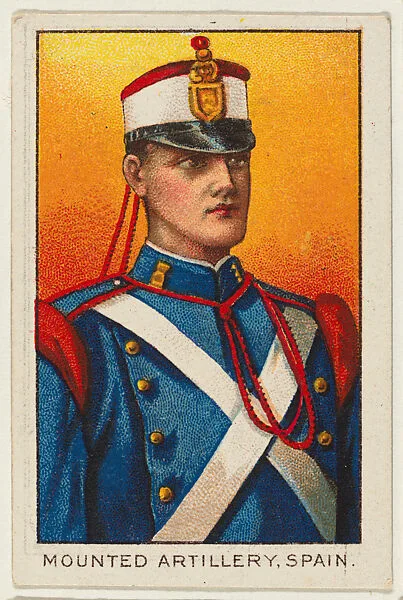 Mounted Artillery, Spain, from the Military series (T79) issued by the American Tobacco Company — American Tobacco Company