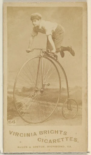 Card 66, from the Girl Cyclists series (N49) for Virginia Brights Cigarettes