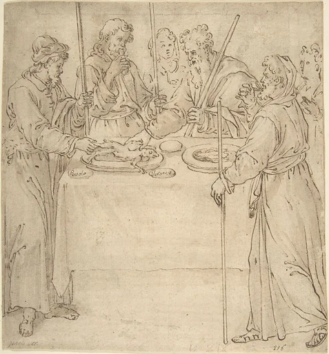 Four Travelers Sharing a Meal?
