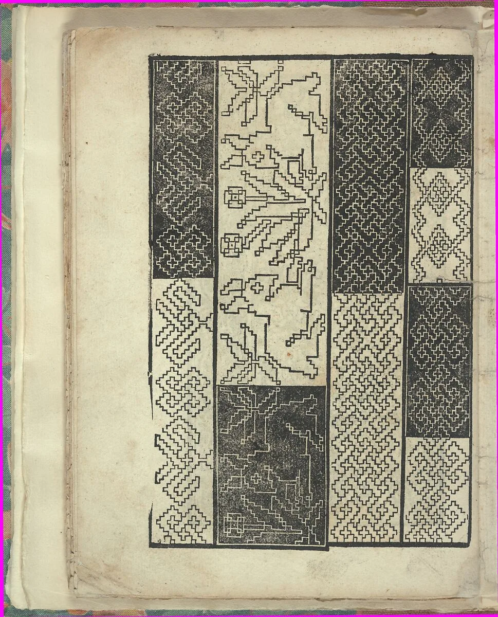 Opera Nova Universali intitulata Corona di racammi, page 35 (verso) — Giovanni Andrea Vavassore