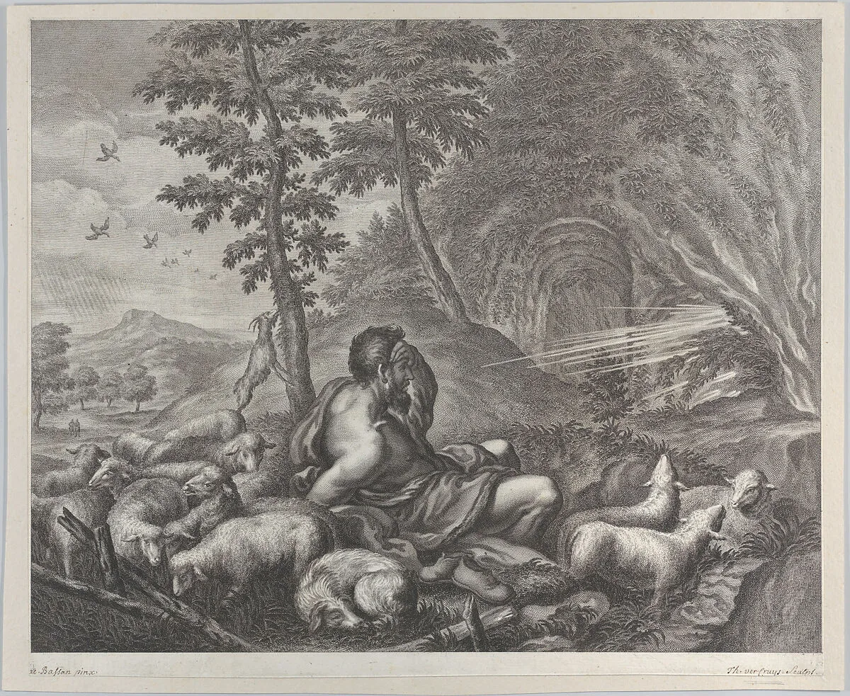 Jacob guarding Laban's flock — Jacopo Bassano (Jacopo da Ponte)|Theodore Cruger